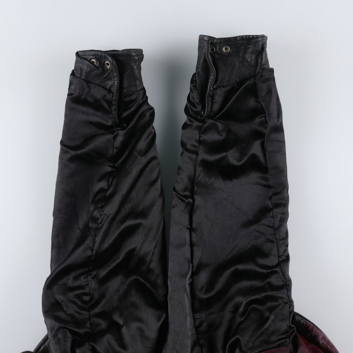 Wilson's Leather Swing Top Type Padded Leather Blouson, Men's Size S (approx.) genuine leather black type Vintage Second Hand
