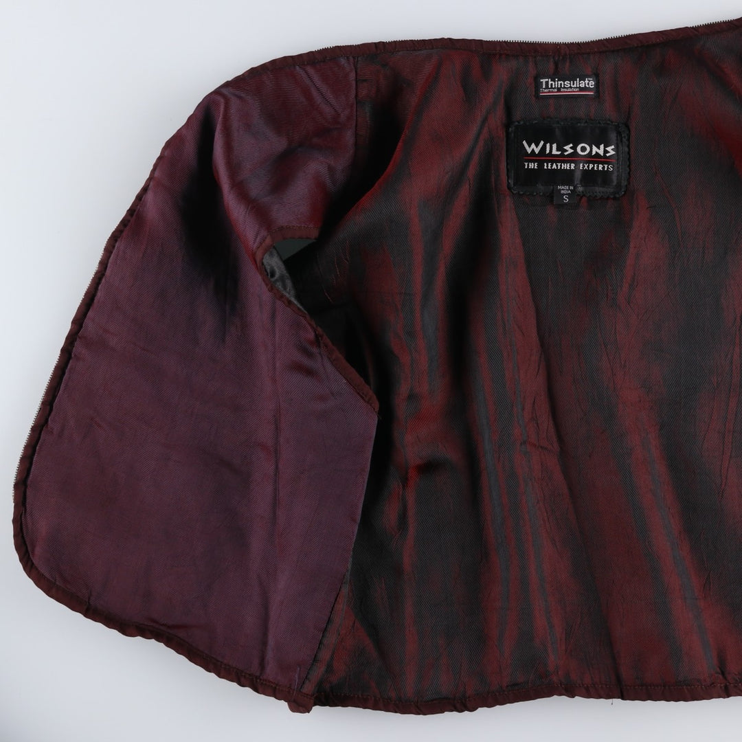 Wilson's Leather Swing Top Type Padded Leather Blouson, Men's Size S (approx.) genuine leather black type Vintage Second Hand