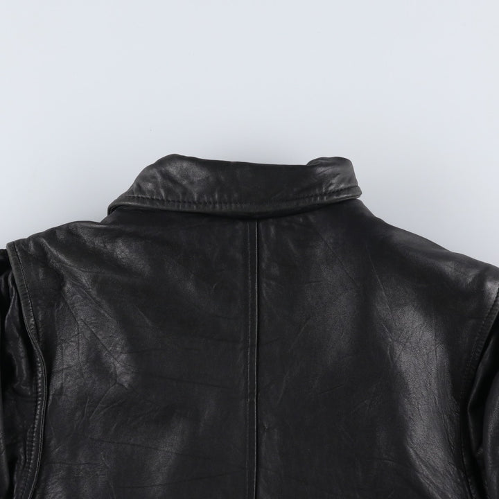 Wilson's Leather Swing Top Type Padded Leather Blouson, Men's Size S (approx.) genuine leather black type Vintage Second Hand