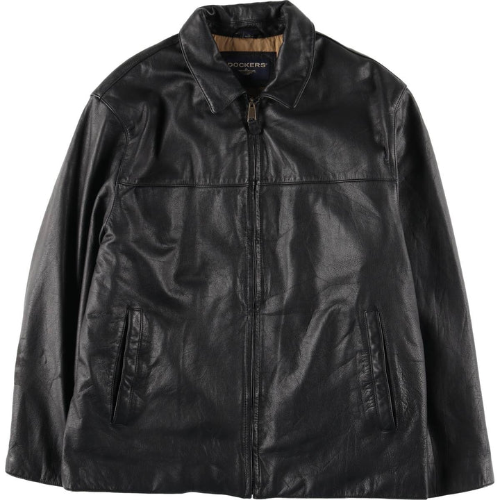 Dockers Swing Top Padded Leather Blouson, Men's XL genuine leather black type Vintage Second Hand