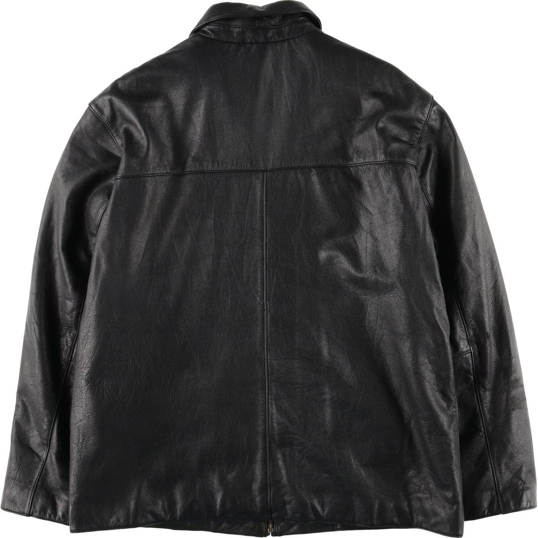 Dockers Swing Top Padded Leather Blouson, Men's XL genuine leather black type Vintage Second Hand