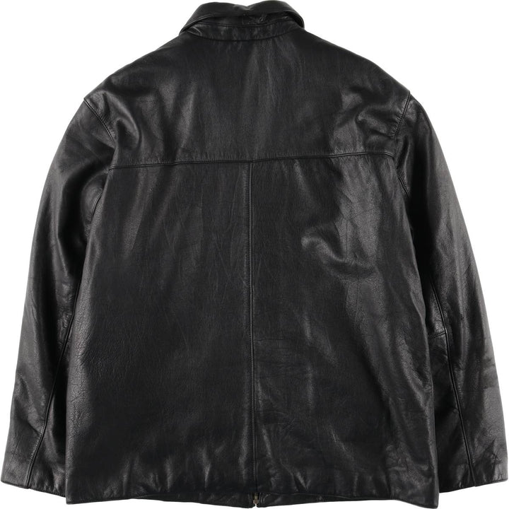 Dockers Swing Top Padded Leather Blouson, Men's XL genuine leather black type Vintage Second Hand