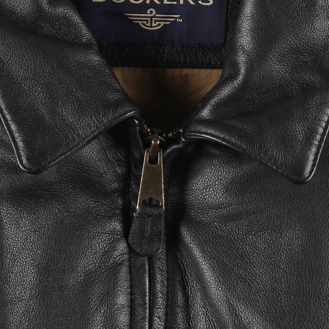 Dockers Swing Top Padded Leather Blouson, Men's XL genuine leather black type Vintage Second Hand