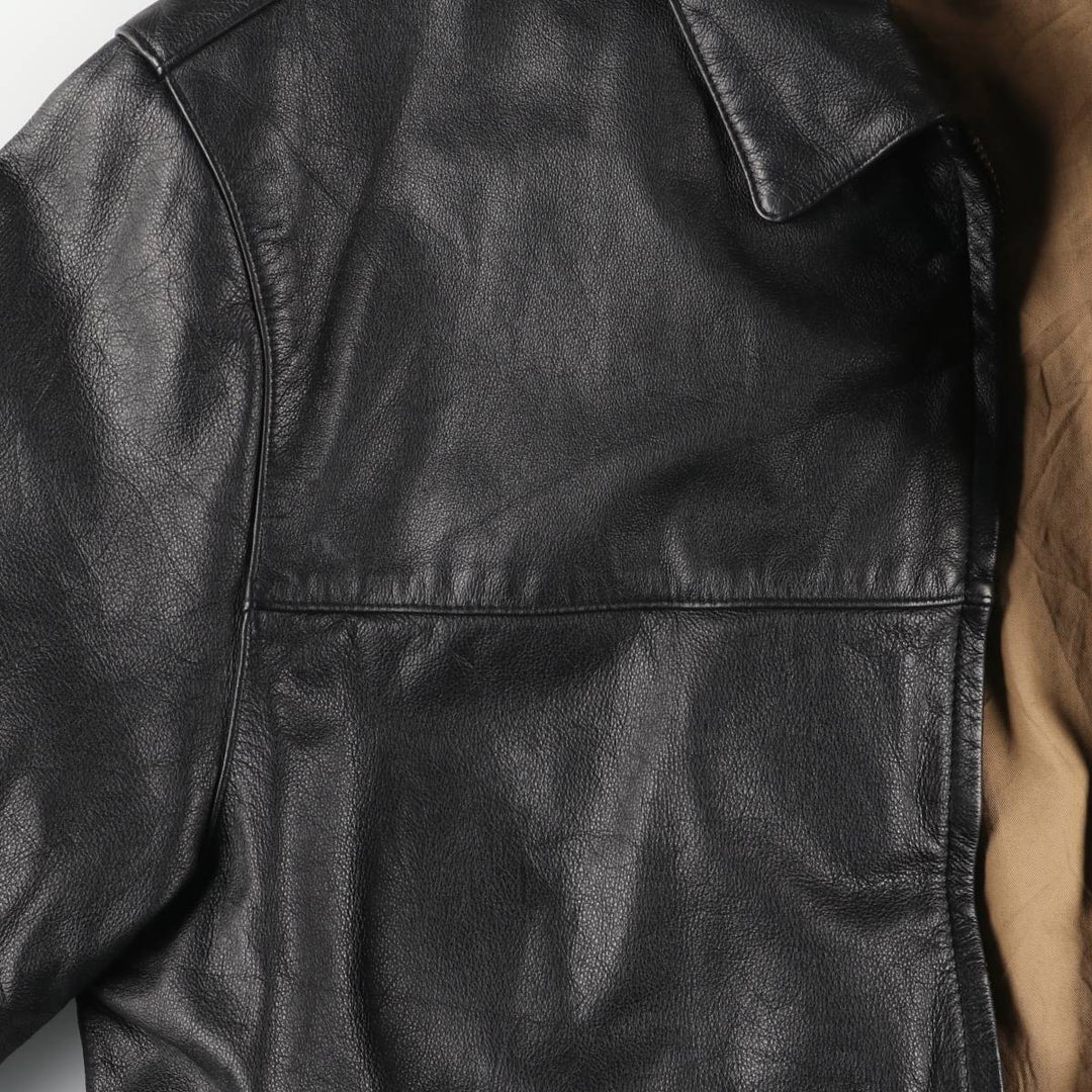 Dockers Swing Top Padded Leather Blouson, Men's XL genuine leather black type Vintage Second Hand