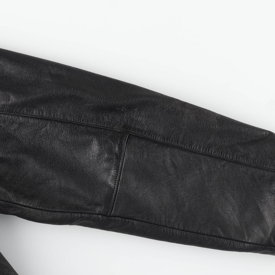 Dockers Swing Top Padded Leather Blouson, Men's XL genuine leather black type Vintage Second Hand
