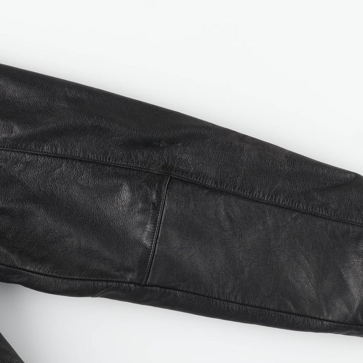 Dockers Swing Top Padded Leather Blouson, Men's XL genuine leather black type Vintage Second Hand