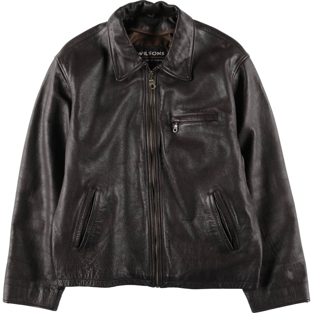 Wilson's Leather Padded Leather Sports Jacket, Men's Size L (approx.) genuine leather brown type Vintage Second Hand