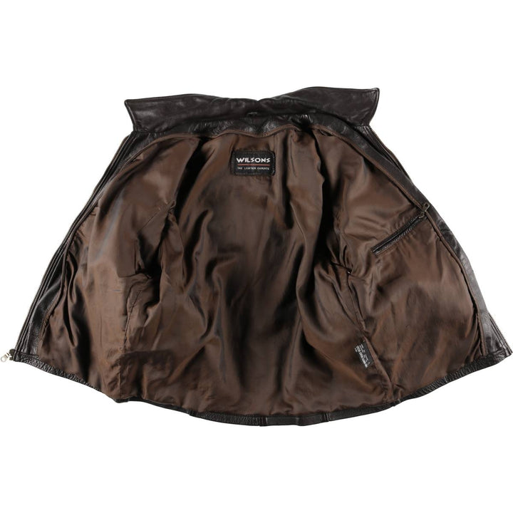 Wilson's Leather Padded Leather Sports Jacket, Men's Size L (approx.) genuine leather brown type Vintage Second Hand