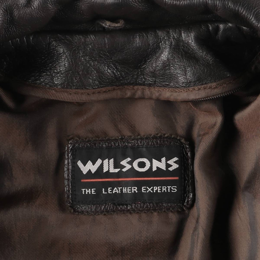 Wilson's Leather Padded Leather Sports Jacket, Men's Size L (approx.) genuine leather brown type Vintage Second Hand