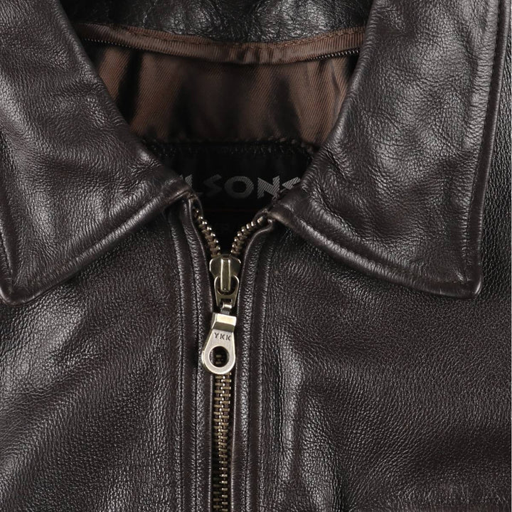 Wilson's Leather Padded Leather Sports Jacket, Men's Size L (approx.) genuine leather brown type Vintage Second Hand