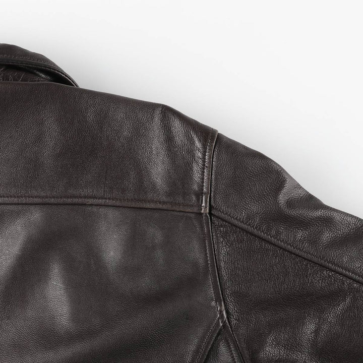 Wilson's Leather Padded Leather Sports Jacket, Men's Size L (approx.) genuine leather brown type Vintage Second Hand