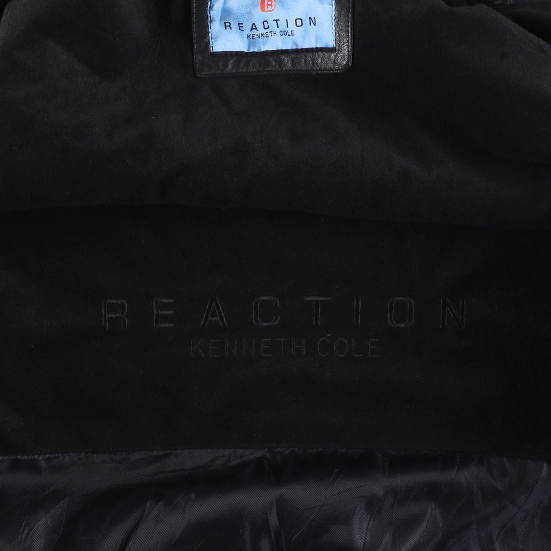 Kenneth Cole REACTION Leather Blouson, Men's Size L genuine leather black type Vintage Second Hand