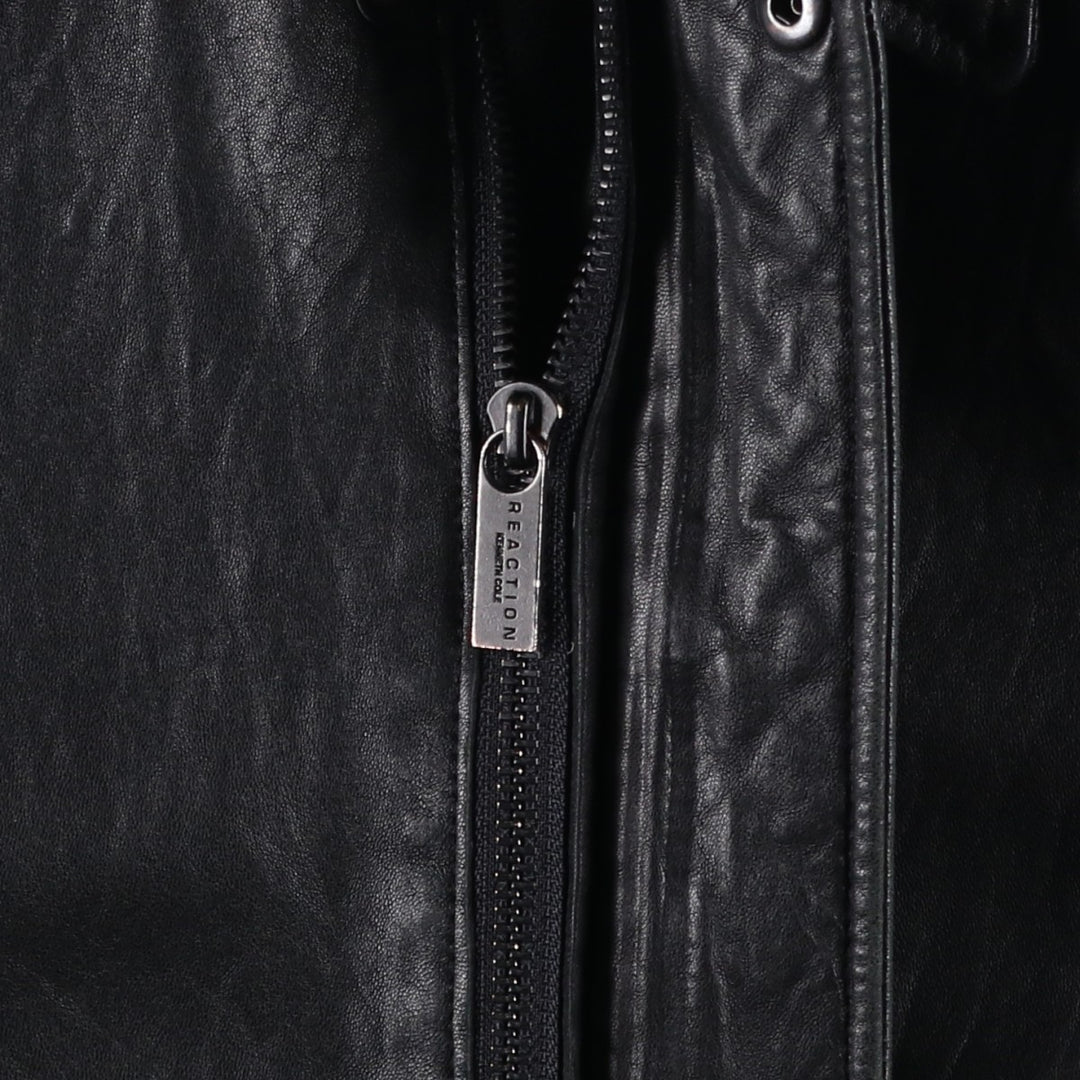 Kenneth Cole REACTION Leather Blouson, Men's Size L genuine leather black type Vintage Second Hand