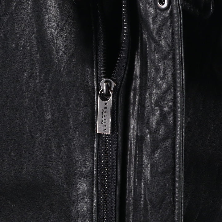 Kenneth Cole REACTION Leather Blouson, Men's Size L genuine leather black type Vintage Second Hand