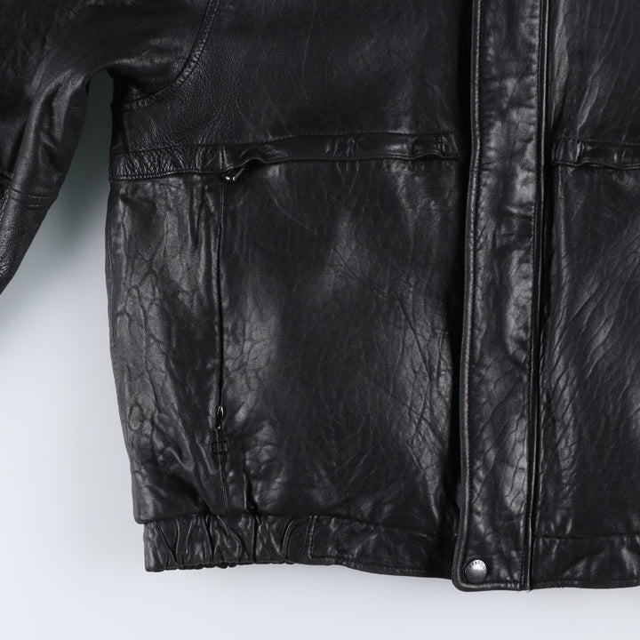 Kenneth Cole REACTION Leather Blouson, Men's Size L genuine leather black type Vintage Second Hand