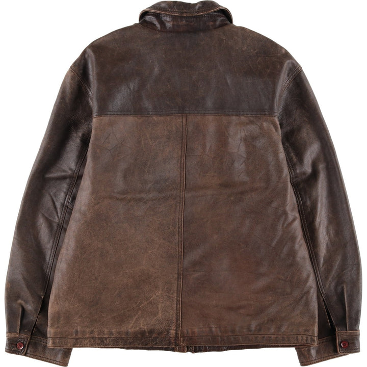 ARCHITECT Leather Jacket Men's Size L genuine leather brown type Vintage Second Hand
