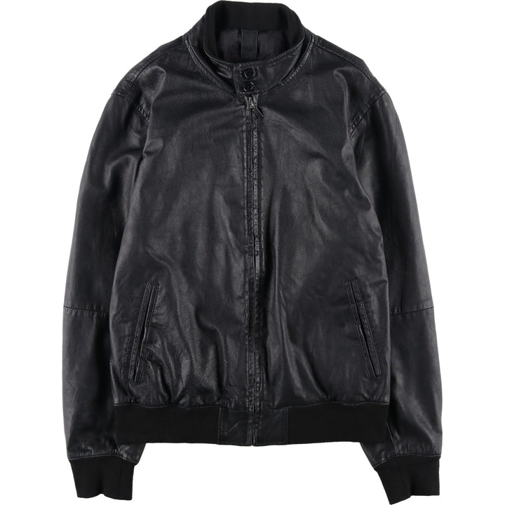 Conbipel Leather Blouson, Men's Size L (approx.) Genuine Leather Lamb Leather black type Vintage Second Hand