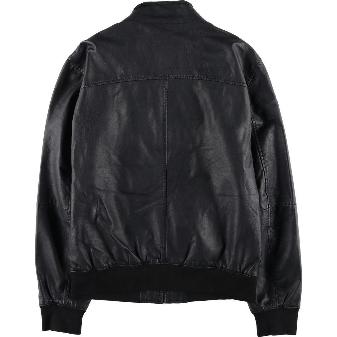 Conbipel Leather Blouson, Men's Size L (approx.) Genuine Leather Lamb Leather black type Vintage Second Hand