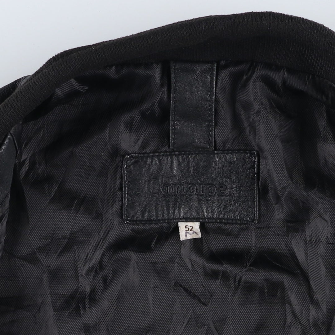 Conbipel Leather Blouson, Men's Size L (approx.) Genuine Leather Lamb Leather black type Vintage Second Hand