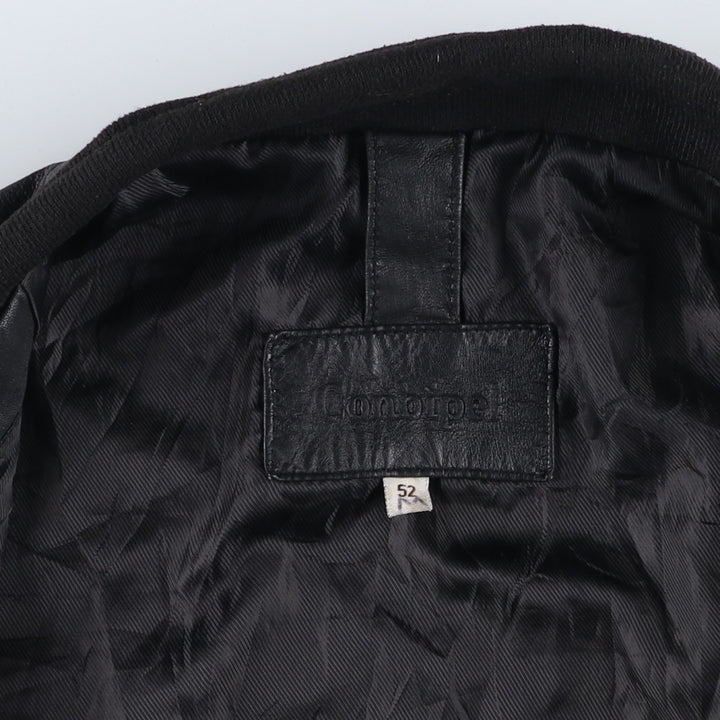 Conbipel Leather Blouson, Men's Size L (approx.) Genuine Leather Lamb Leather black type Vintage Second Hand