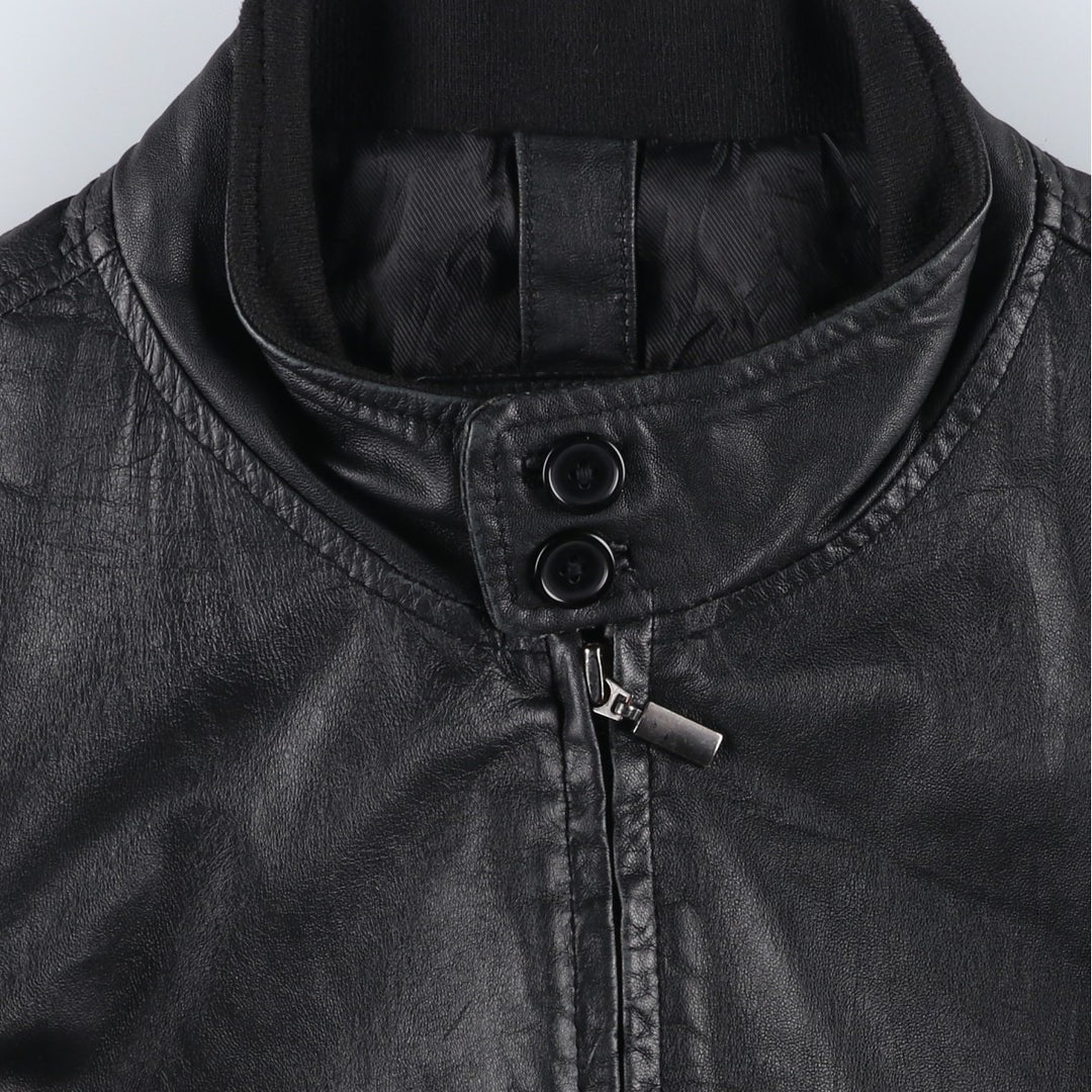 Conbipel Leather Blouson, Men's Size L (approx.) Genuine Leather Lamb Leather black type Vintage Second Hand