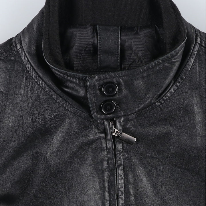 Conbipel Leather Blouson, Men's Size L (approx.) Genuine Leather Lamb Leather black type Vintage Second Hand