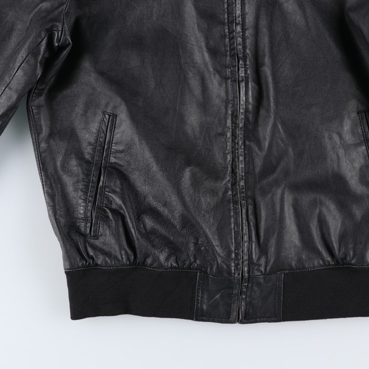 Conbipel Leather Blouson, Men's Size L (approx.) Genuine Leather Lamb Leather black type Vintage Second Hand