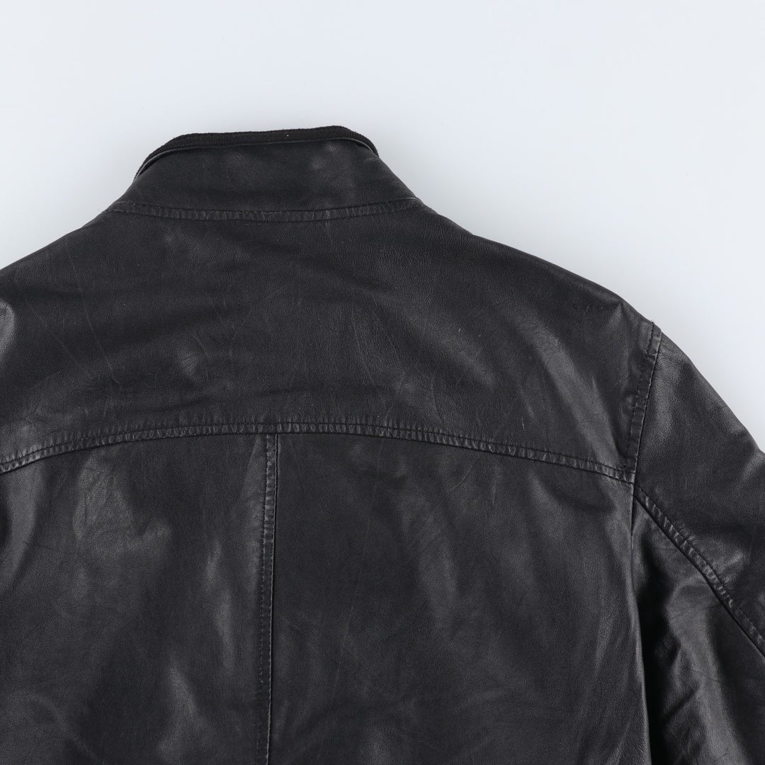 Conbipel Leather Blouson, Men's Size L (approx.) Genuine Leather Lamb Leather black type Vintage Second Hand
