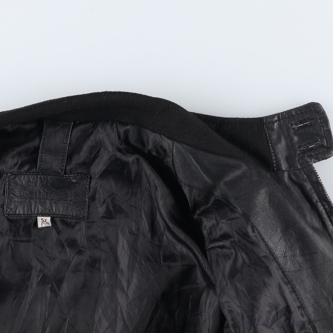 Conbipel Leather Blouson, Men's Size L (approx.) Genuine Leather Lamb Leather black type Vintage Second Hand