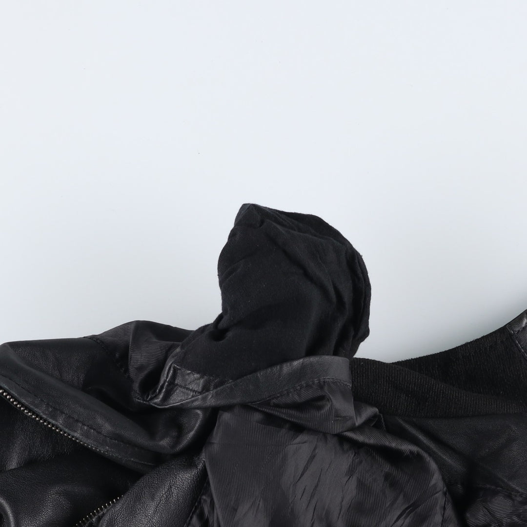 Conbipel Leather Blouson, Men's Size L (approx.) Genuine Leather Lamb Leather black type Vintage Second Hand