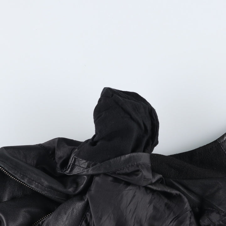 Conbipel Leather Blouson, Men's Size L (approx.) Genuine Leather Lamb Leather black type Vintage Second Hand
