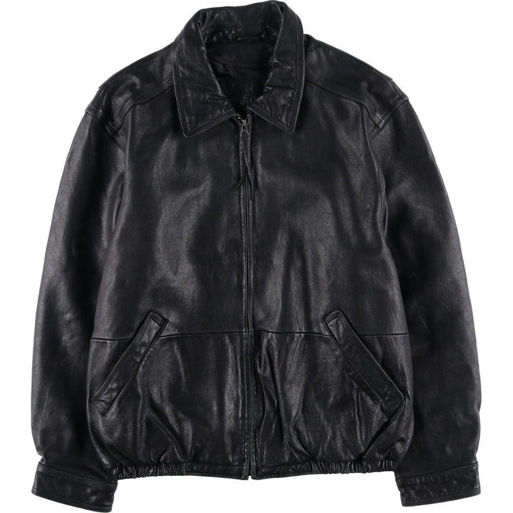 American Classics Swing Top Type Leather Blouson, Men's Size L (approx.) genuine leather black type Vintage Second Hand