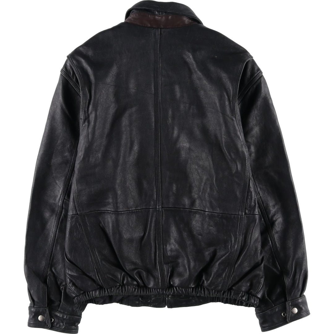 American Classics Swing Top Type Leather Blouson, Men's Size L (approx.) genuine leather black type Vintage Second Hand