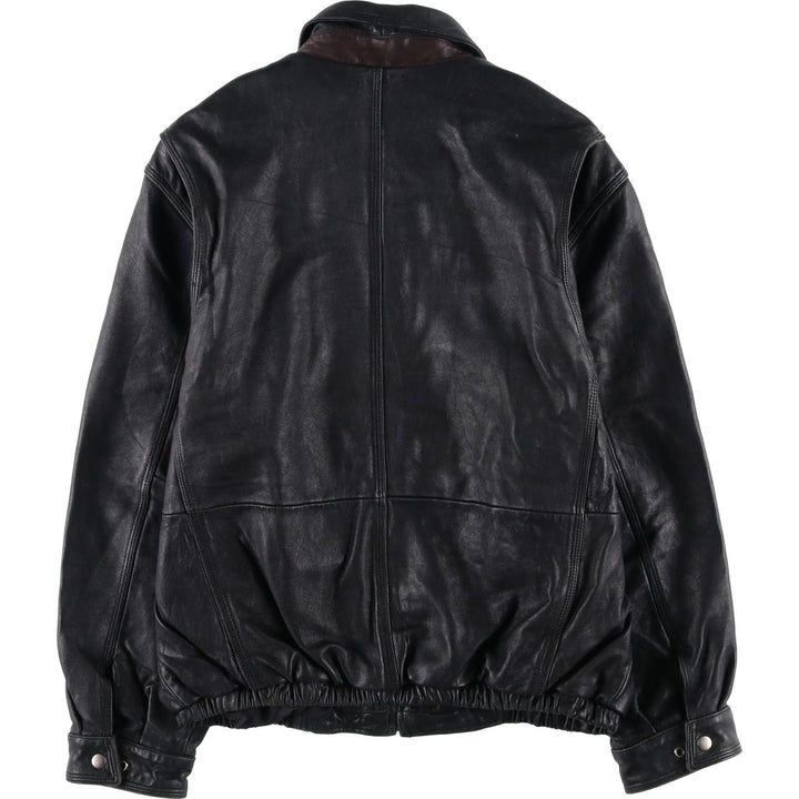 American Classics Swing Top Type Leather Blouson, Men's Size L (approx.) genuine leather black type Vintage Second Hand
