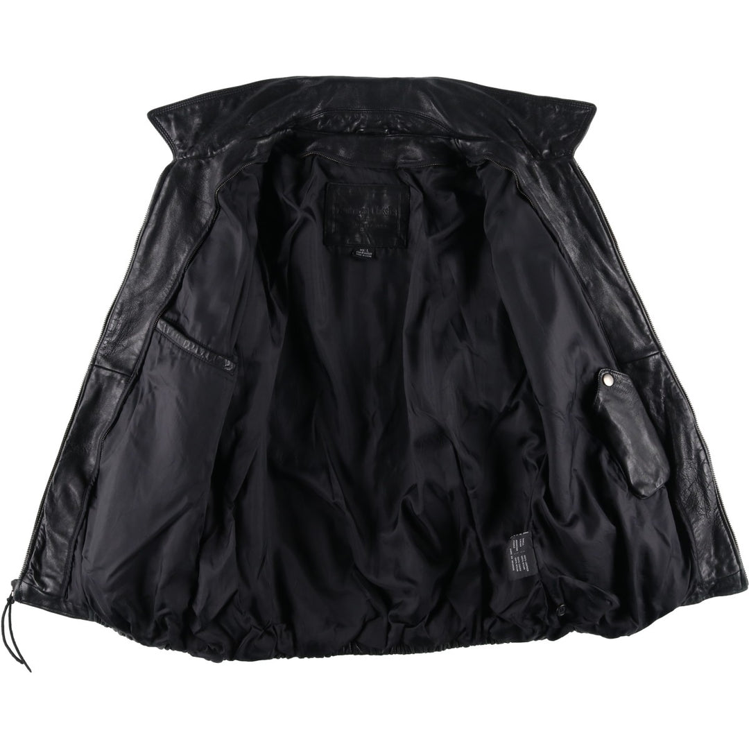 American Classics Swing Top Type Leather Blouson, Men's Size L (approx.) genuine leather black type Vintage Second Hand