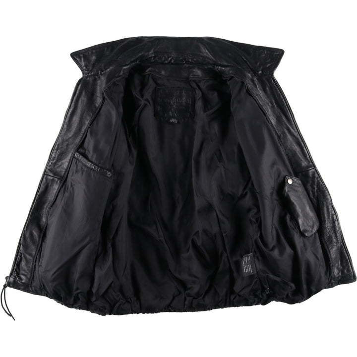 American Classics Swing Top Type Leather Blouson, Men's Size L (approx.) genuine leather black type Vintage Second Hand