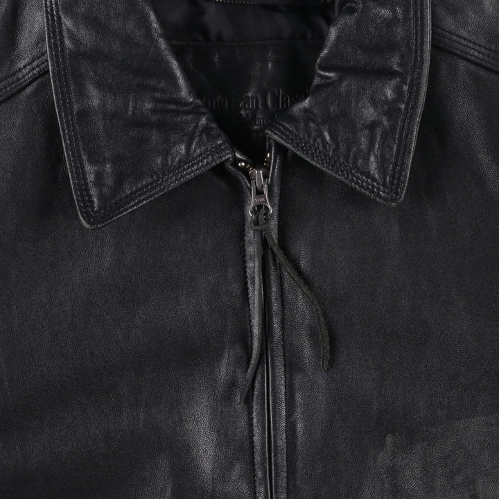 American Classics Swing Top Type Leather Blouson, Men's Size L (approx.) genuine leather black type Vintage Second Hand