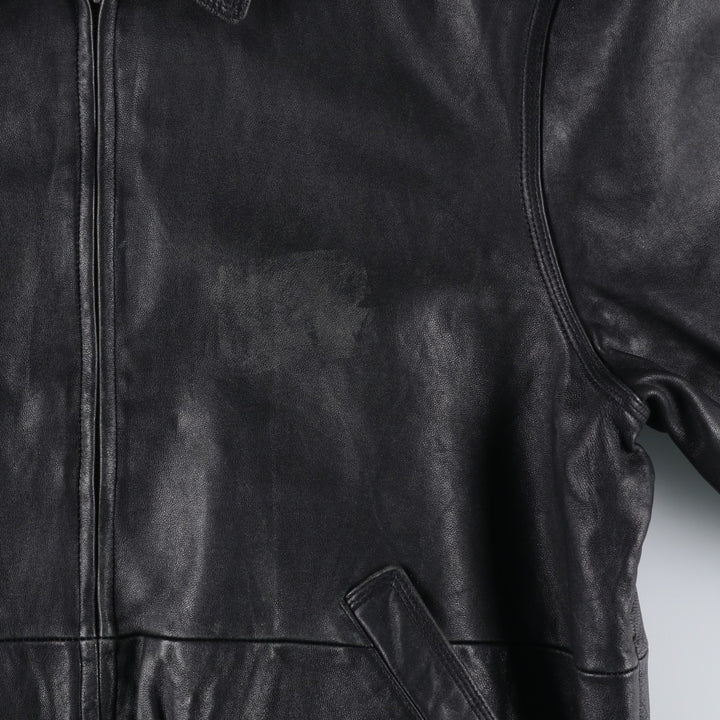 American Classics Swing Top Type Leather Blouson, Men's Size L (approx.) genuine leather black type Vintage Second Hand