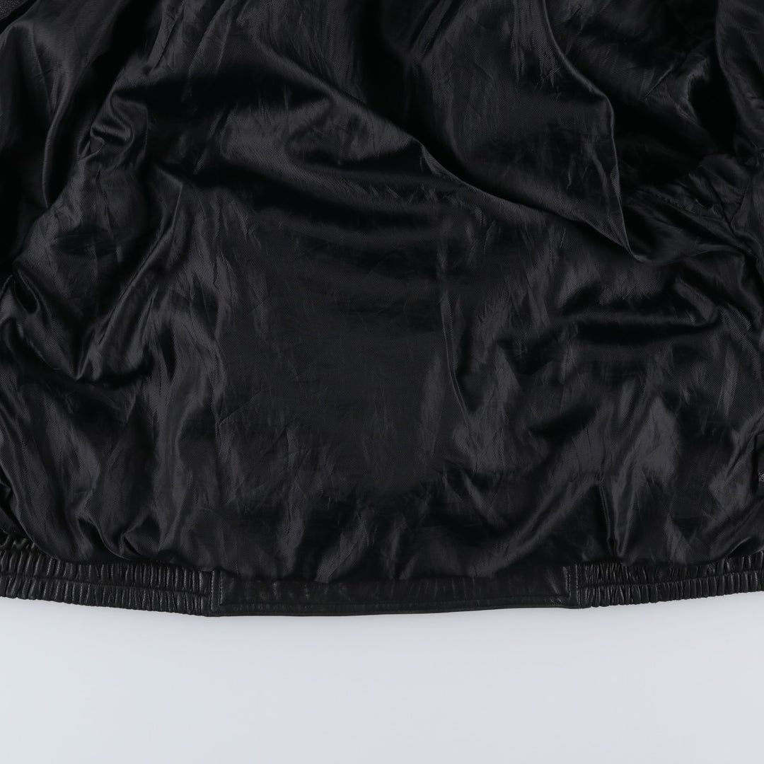 90'S - Vintage CROFT and BARROW Leather Blouson, Men's Size M Genuine Leather Lambskin black type Vintage Second Hand