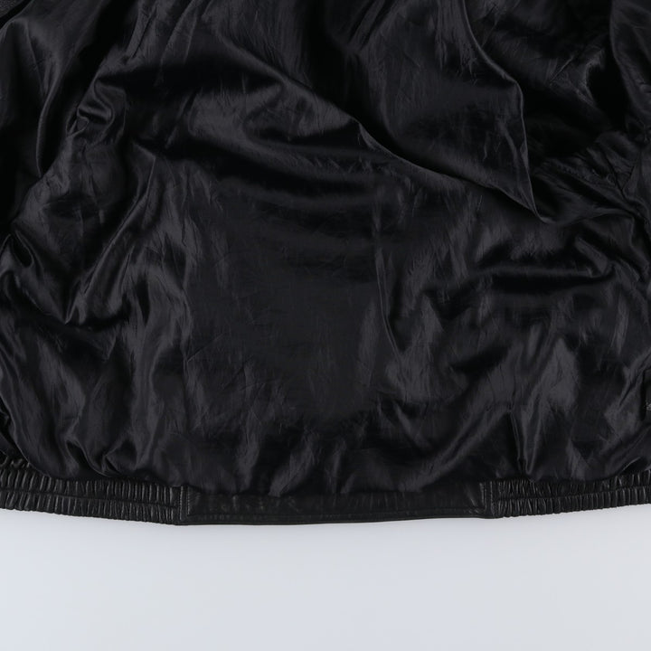 90'S - Vintage CROFT and BARROW Leather Blouson, Men's Size M Genuine Leather Lambskin black type Vintage Second Hand