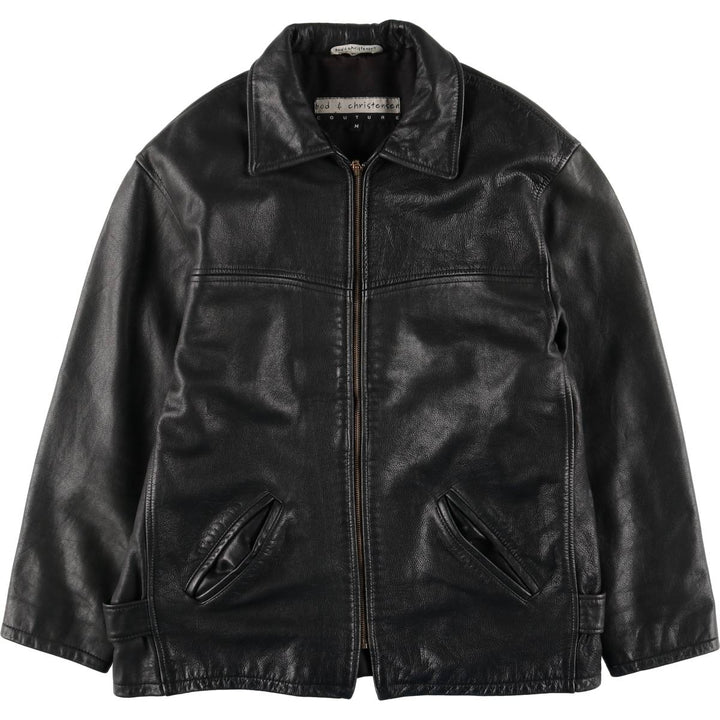 BOD and CHRISTENSEN Leather Sports Jacket, Made in Canada, Men's Size M (approx.) genuine leather black type Vintage Second Hand