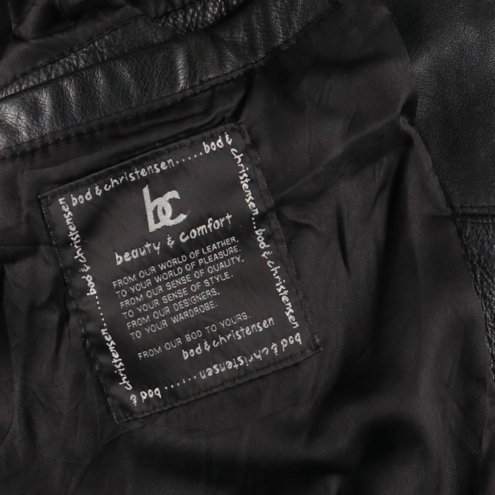 BOD and CHRISTENSEN Leather Sports Jacket, Made in Canada, Men's Size M (approx.) genuine leather black type Vintage Second Hand