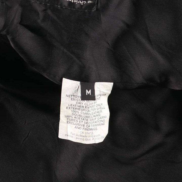 BOD and CHRISTENSEN Leather Sports Jacket, Made in Canada, Men's Size M (approx.) genuine leather black type Vintage Second Hand