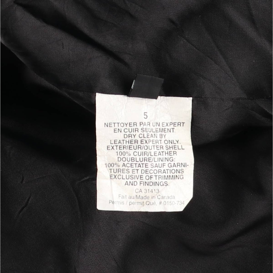 BOD and CHRISTENSEN Leather Sports Jacket, Made in Canada, Men's Size M (approx.) genuine leather black type Vintage Second Hand