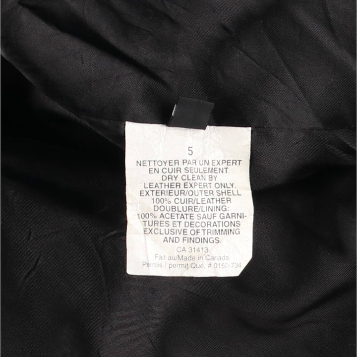 BOD and CHRISTENSEN Leather Sports Jacket, Made in Canada, Men's Size M (approx.) genuine leather black type Vintage Second Hand