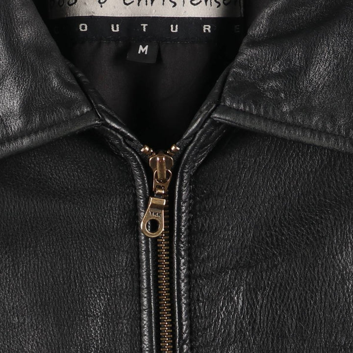 BOD and CHRISTENSEN Leather Sports Jacket, Made in Canada, Men's Size M (approx.) genuine leather black type Vintage Second Hand