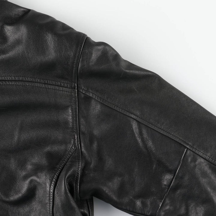 BOD and CHRISTENSEN Leather Sports Jacket, Made in Canada, Men's Size M (approx.) genuine leather black type Vintage Second Hand