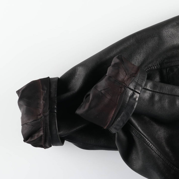 BOD and CHRISTENSEN Leather Sports Jacket, Made in Canada, Men's Size M (approx.) genuine leather black type Vintage Second Hand