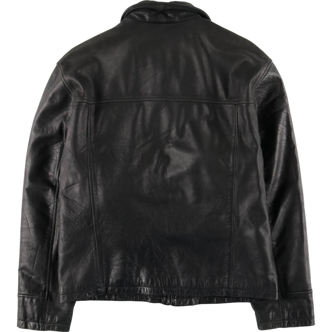 TEX CASUAL Swing Top Type Leather Blouson, Men's Size L (approx.) genuine leather black type Vintage Second Hand