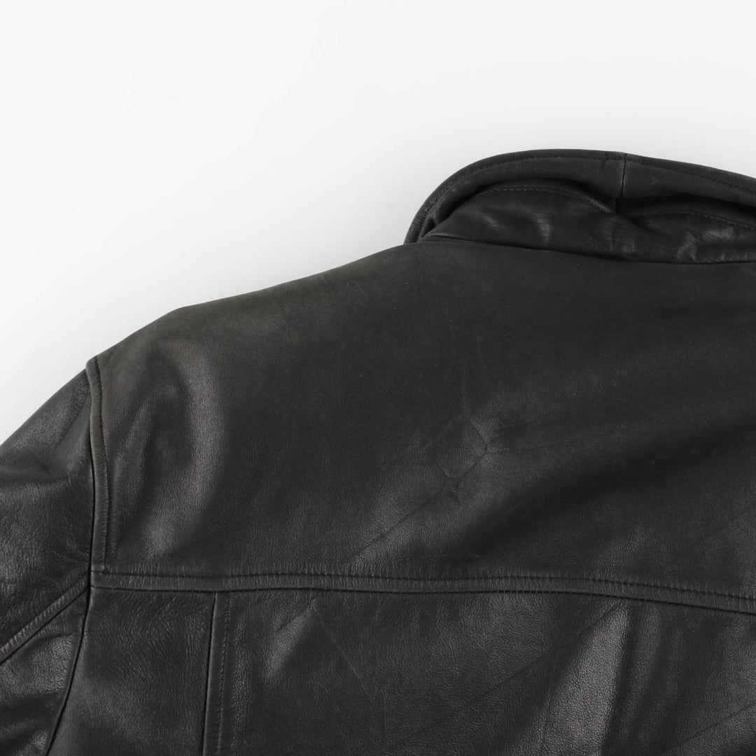 TEX CASUAL Swing Top Type Leather Blouson, Men's Size L (approx.) genuine leather black type Vintage Second Hand